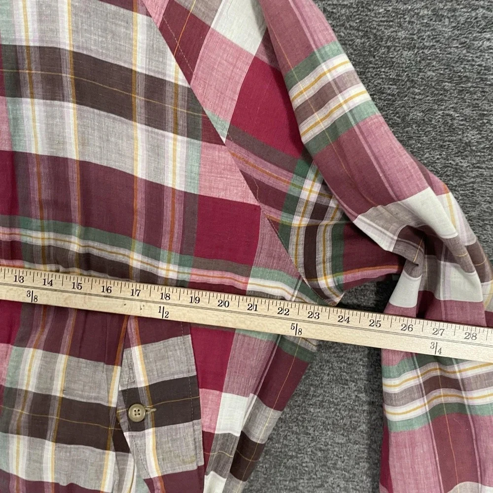 Vintage Polo Ralph Lauren Jacket Mens Large Red Plaid Madras Full Zip Bomber